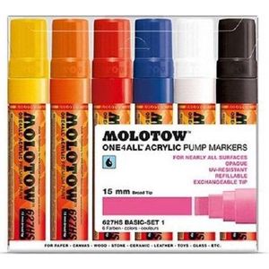 Molotow One4All 627HS acryl marker Etui basic set 1 6 Stuk meerkleurig