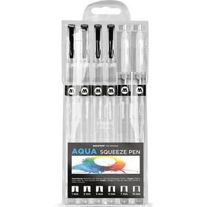 Molotow Aqua Squeeze Pen Basic-Set 2 - 1, 2, 3, 4, 7 & 10 mm aqua squeeze penselen set