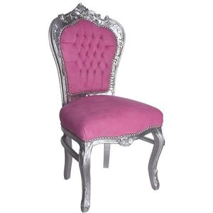 Barokke stoel barok eetkamerstoel antiek zilver roze cat530e39 Palazzo Exclusief