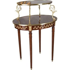 Etagère barok tafel etagentafel bijzettafel massief hout Ingelegd bruin 73 cm cat844 Palazzo Exclusief