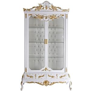 XXL vitrine bar086 Palazzo Exclusief vitrinekast wit goud 122x224x55 cm