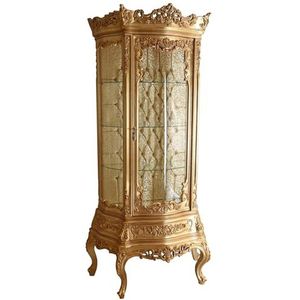 Barok vitrine XXL vitrinekast gouden kast 100cm antiek bar102 Palazzo exclusief