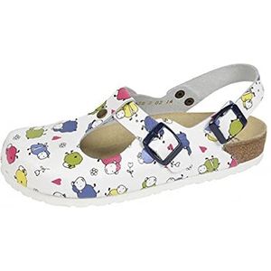 Wörishofer Werkschoenen Dames Meisjes Hielbandjes, wit/schapen