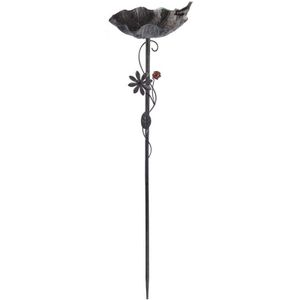 Metall Gartenstecker Vogeltränke Vogelbad Wasserstelle Futterschale Gartendeko