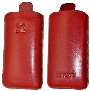 Suncase - Sony Ericsson Live with Walkman lederen flip case rood