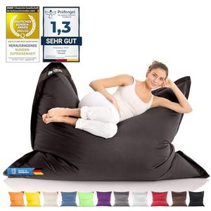 Original LAZY BAG Indoor & Outdoor Beanbag XXL 400L Giant Beanbag zitkussen fauteuil voor kinderen en volwassenen 180x140cm (Nylon, Zwart)