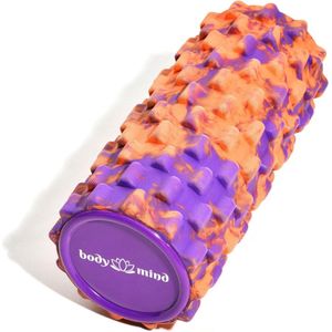 Fascia Roller Massage Roller Fitness Roller Sport Roller Therapie Roller; Fascia Training voor Bovenlichaam, Nek, Rug, Benen, Kuiten & Alle Andere Spiergroepen; 33 x 14,5 cm, (Oranje-Paars)
