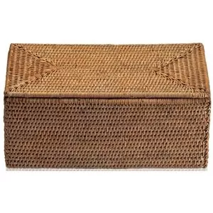 2 stuks kleine rieten mand met deksel, 17 x 14 x 7 cm rotan opbergdoos