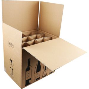 Smartbox Pro Verzenddoos voor flessen 420x305x368mm, Dubbellaags,  bruin