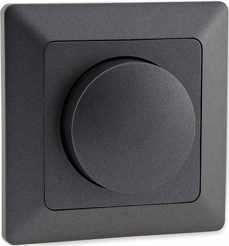 MILOS Dimmer f&#252;r LED Lampen, Anthrazit - 250V~ 3-60W, inkl. Rahmen, UP