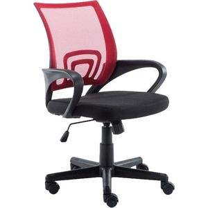 CLP Genius Bureaustoel - Ergonomisch - Voor volwassenen - Met armleuningen - Netbekleding - rood