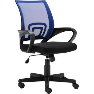 CLP Genius Bureaustoel - Ergonomisch - Voor volwassenen - Met armleuningen - Netbekleding - blauw