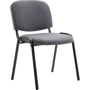 CLP Bezoekersstoel Ken met hoogwaardige bekleding en stoffen bekleding, stapelstoel met robuust metalen frame en gevoerde rugleuning, kleur: grijs