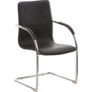 CLP Melina Eetkamerstoel - Bezoekersstoel - Vergaderstoel - Met armleuning - Kunstleer - zwart