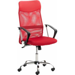 CLP Washington Bureaustoel | Kunstleer en netbekleding | Kantoorstoel met Zithoogte: 47 -55 cm rood