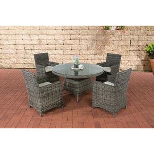 CLP Tuinset Wicker PINELLA crème-wit, gevlekt grijs - 11251846