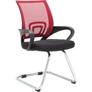 CLP Eureka Bezoekersstoel - Eetkamerstoel - Met Armleuning - Stof - rood