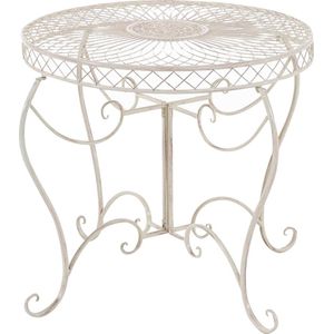 CLP Ronde ijzeren tuintafel Sheela antiek/creme - 13438193