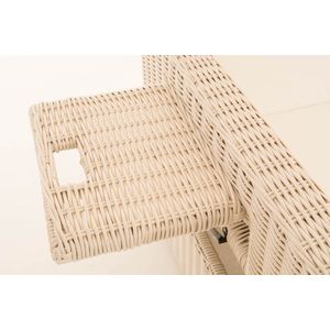 CLP Ancona - Loungebank - 5mm Poly-rotan parelwit gebroken wit