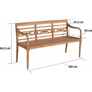 CLP Maryland Tuinbank - Weerbestendig - Teak - teak 150 cm