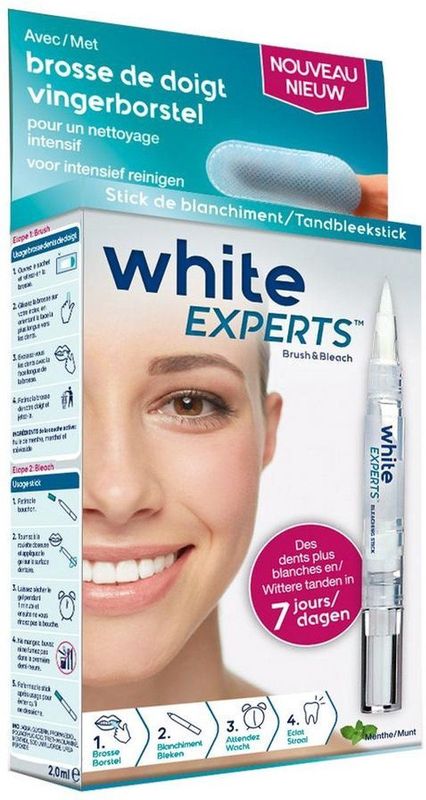 Tandbleekkit - Wit - Gel met 14 Vingerborstels