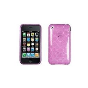 Logotrans Circle Series Silicone Cover paars en screen protector voor Apple iPhone 3G / 3Gs