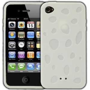 Logotrans Cheese Series siliconen beschermhoes voor Apple iPhone 4 wit