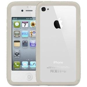 Logotrans Burl Series Silicone Case voor Apple iPhone 4 wit