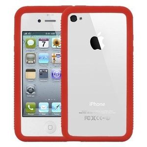 Logotrans Burl Series Silicone Case voor Apple iPhone 4 rood