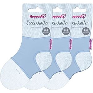 Hoppediz Hop-Socks Set van 3, 3 paar babysokkenhouders, 0-6 maanden, blauw, blauw