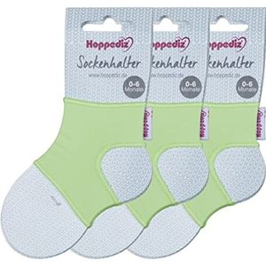 Hoppediz Hop-Socks Set van 3, 3 paar babysokkenhouders, 0-6 maanden, groen, groen