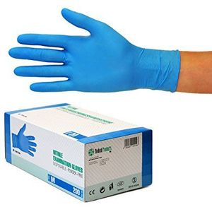 Nitrilhandschoenen 200 stuks doos (M, blauw) Wegwerphandschoenen, wegwerphandschoenen, onderzoekshandschoenen, nitrilhandschoenen, poedervrij, zonder latex, niet-steriel, latexvrij, black, disposible