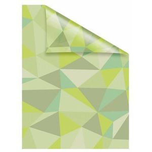 Lichtblick Raamfolie, zelfklevend, met motief, inkijkbescherming, meervoudig afneembaar, montage zonder rakel, Made in Germany patroon, driehoeken, groen, 100 x 180 cm (b x l)