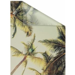 Lichtblick raamfolie zelfklevend, privacy, motief palmen en zon, groen