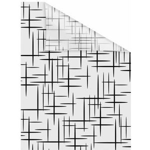 Lichtblick Raamfolie, zelfklevend, met motief, inkijkbescherming, meervoudig afneembaar, montage zonder rakel, Made in Germany, sterren, zwart-wit, 100 x 100 cm (b x l)