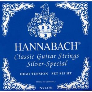 Hannabach snaren voor klassieke gitaar serie 815 set High Tension (hoge kwaliteit, universele snaar voor bijna elk instrument, gitaarsnaren klassieke gitaar, Made in Germany), Blauw