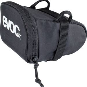 Evoc SEAT Bag zadeltas fietsframe tas voor meer opbergruimte (0,3 l, extreem licht, snelle montage met gespen, reflecterend logo), zwart, S, Seat Bag, zwart., Seat Bag