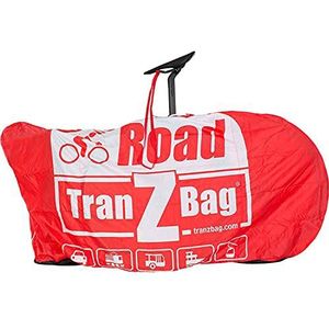 TranZbag Road Opvouwbare fietstas voor 28 inch (cross- en dieptefiets), cross- en diepfietsen, minimale afmetingen, schouderriem en dubbele ritssluiting, rood