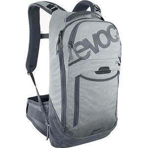 EVOC TRAIL PRO 10L Trail & Running Backpack (lichtgewicht fietsrugzak, LITESHIELD PLUS rugbescherming, 3l drinkzak, maat: S/M), stone - carbon grey