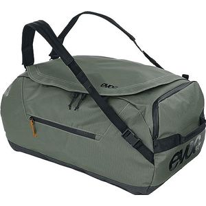 EVOC DUFFLE BAG 60, sporttas (waterdicht en 100% PVC-vrij Tarpualin, gewatteerde schouderriemen, inhoud: 60l, gewicht: 965 g, afmetingen: 60 x 34 x 30 cm), Dark Olive - Zwart