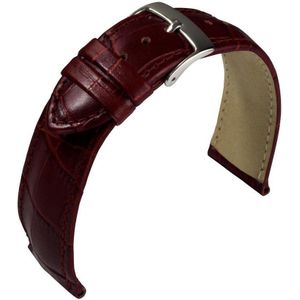 EULIT horlogeband - leer - 24 mm - bordeaux - metalen gesp