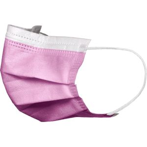 Akzenta Type IIR wegwerp medische mondkapjes roze met oorlussen | EN14683:2019 | 98% filtratie, vloeistofbestendig chirurgisch mondmaskers - 3 laags masker - 50 stuks