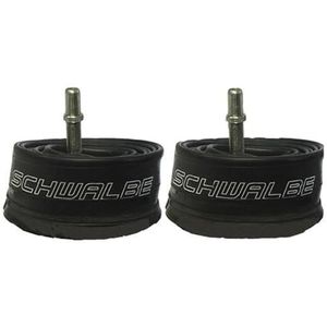 SCHWALBE AV1 (12 x 1,75-2 1/4 inch) 2 stuks fietsbinnenbanden met autoventiel 45 graden hoek, voor kinderfiets + 3 stuks Schwalbe bandenlichters