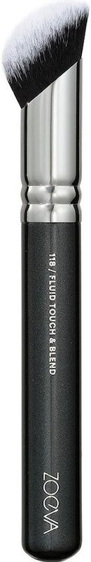 ZOEVA - 118 Fluid Touch & Blend Brush - Vegan - Donker Haar met Witte Punt