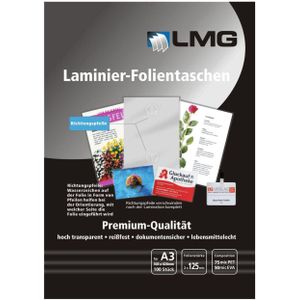 100 LMG Laminierfolien glänzend für A3 125 micron
