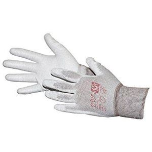 Jah N-PU-3 nylon fijn gebreide handschoen PU-coating 12 paar dun grijs maat 8