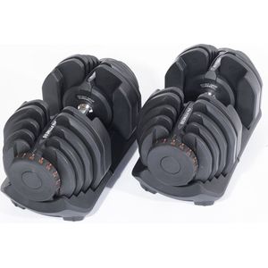 PH Fitness Verstelbare Dumbells Set 40KG - 2 STUKS - Smart Dumbbells - Halterset voor Home Gym - Adjustable Dumbells van 5kg tot 40 kg - Complete Set van 17 Dumbbells in één!