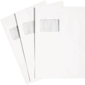Schäfer Shop  Genius Verzendenveloppen, venster, klevend, 90 g/m², C4, 250 st., chloorvrij wit