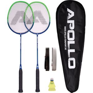 Apollo Badmintonset | Carbon professionele badmintonracket | lichtgewicht badmintonracket | set voor training, sport en entertainment met rackettas | shuttleset kinderen