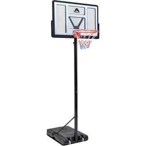 Apollo Basketbalkorf met Standaard op Wieltjes | Basketbalpaal met Bal en Pomp | Verstelbare Hoogte 230 tot 305 cm | Basketbalring Buiten | Basketbalring voor Kinderen en Volwassenen | Basketbalset